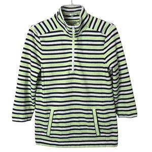 T By Talbots Women's Multi-Color Striped 1/4 Zip 3/4 Sleeve Pullover Size Small